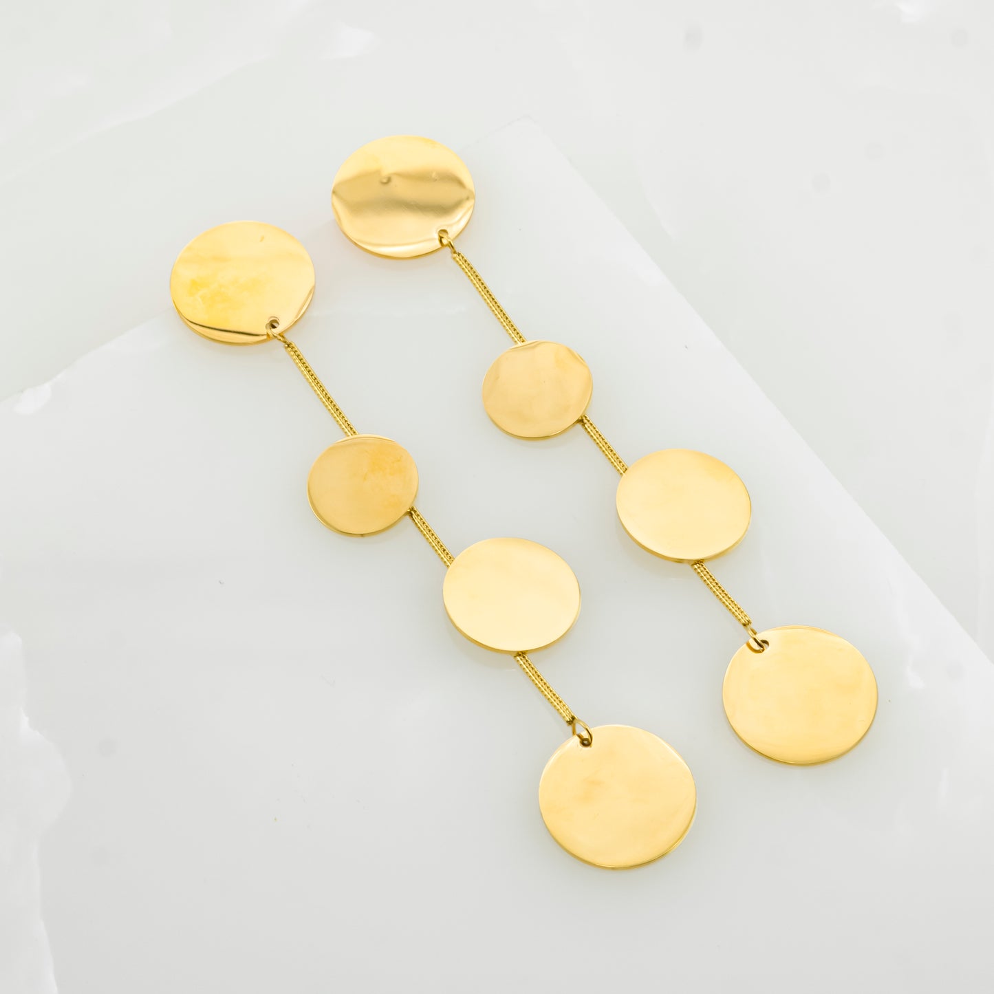 Round chain drop earrings
