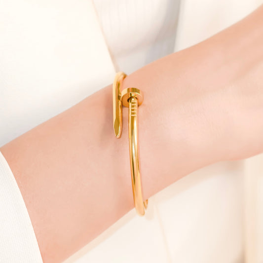 Gold Plated Nail Screw Bracelet