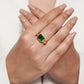 Gold Plated Green Ice Cube Ring