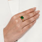 Gold Plated Green Ice Cube Ring