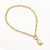 Pearl Charm Gold Plated Necklace