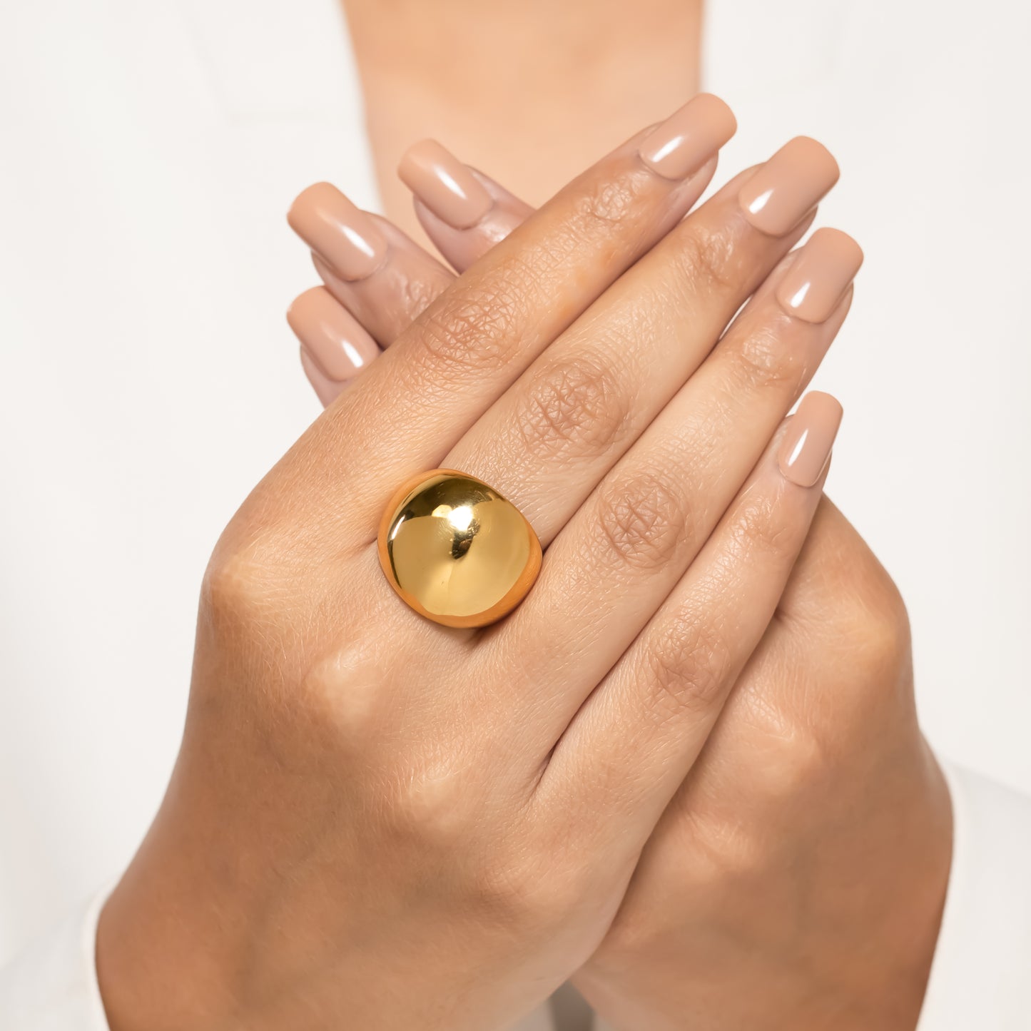 Gold Plated Cocktail Dome Ring