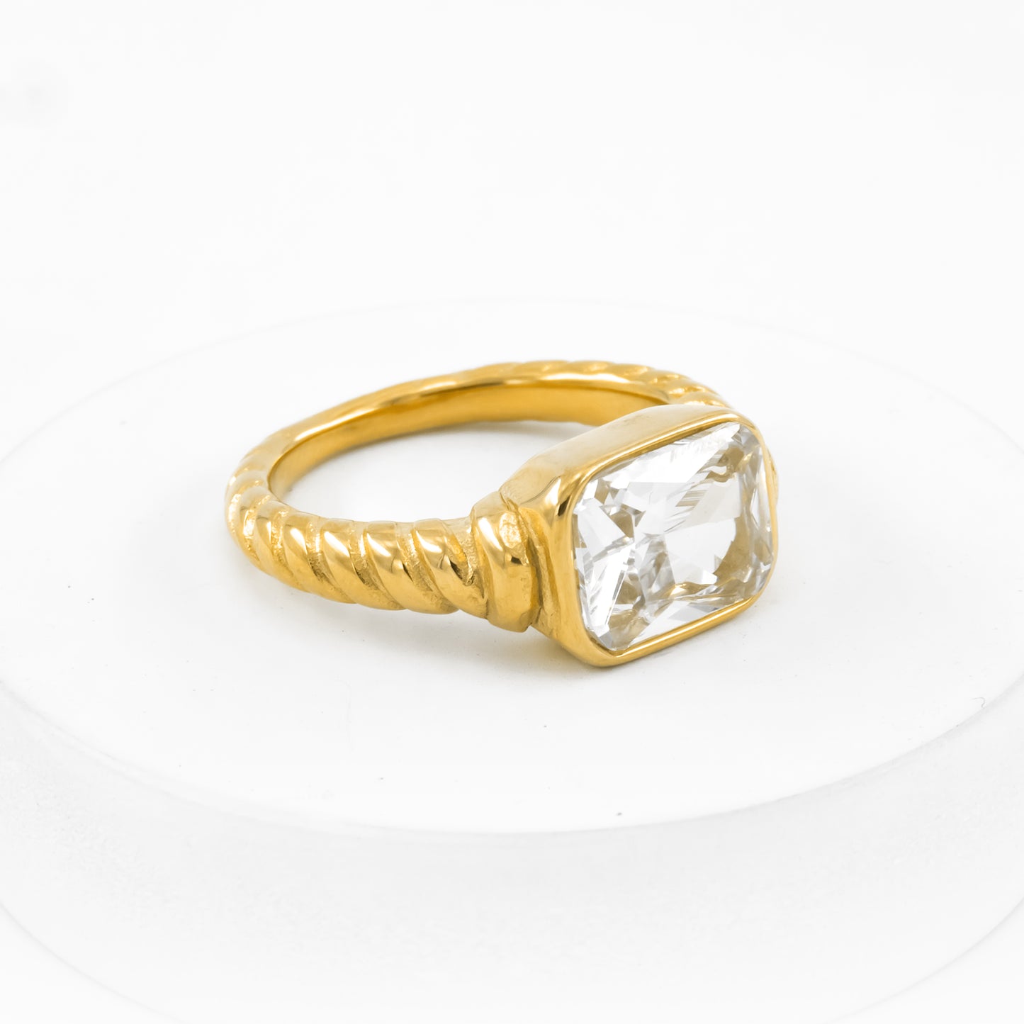 Gold Plated Ice Cube Ring