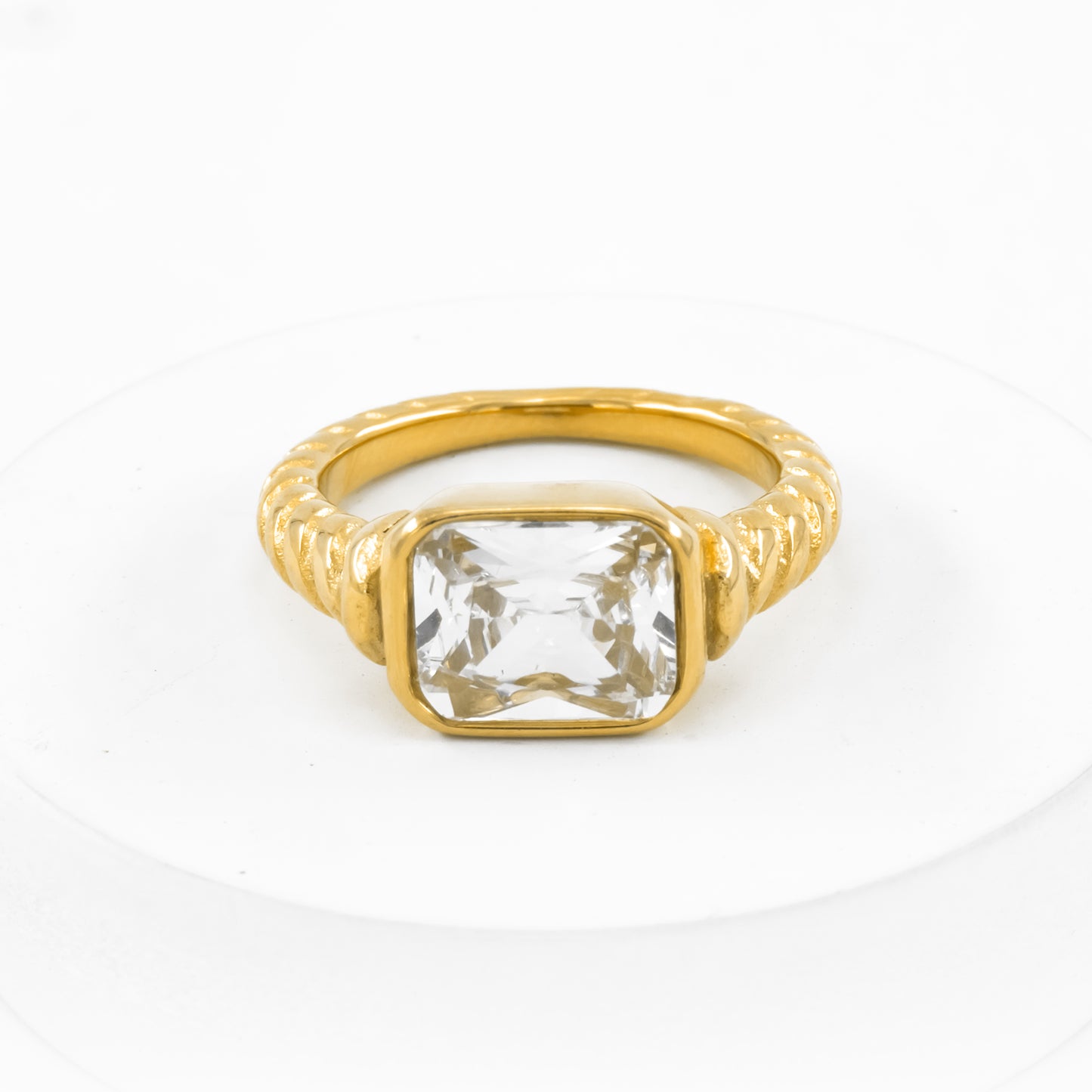 Gold Plated Ice Cube Ring