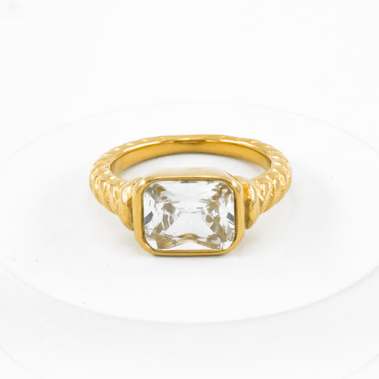 Gold Plated Ice Cube Ring
