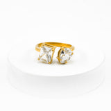 Gold Plated Twin Stone Ring
