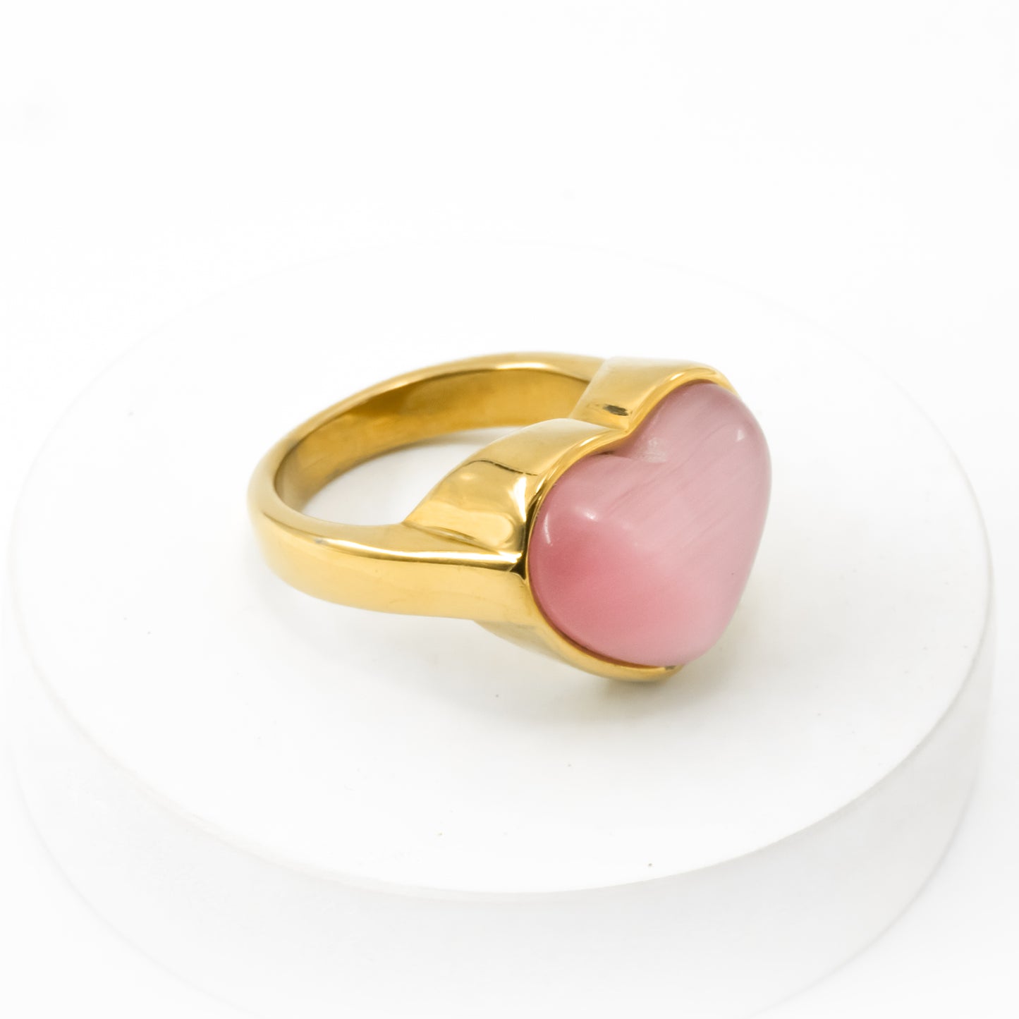 Gold Plated Sweetheart Pink Ring