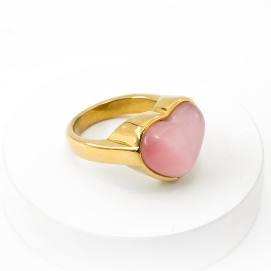 Gold Plated Sweetheart Pink Ring