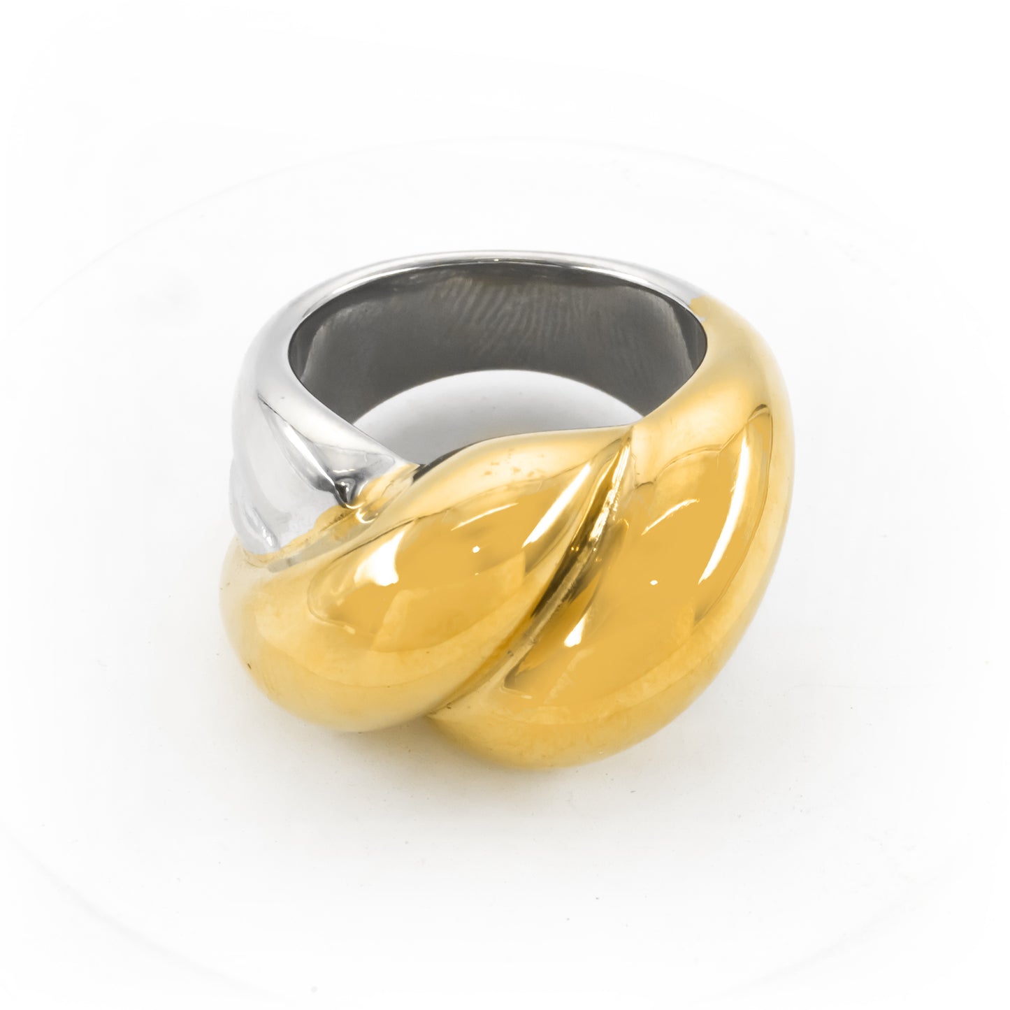 Gold Plated Croissant Mix Ring