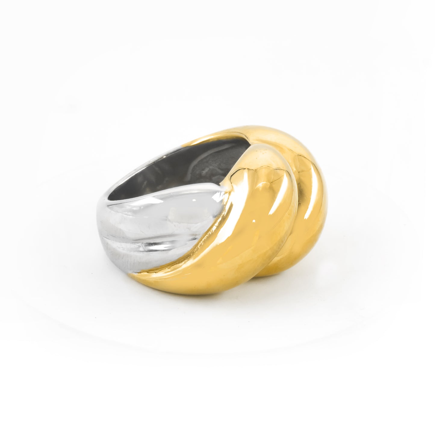 Gold Plated Croissant Mix Ring