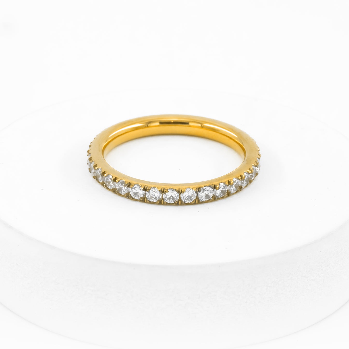 Gold Plated Single Studded Ring