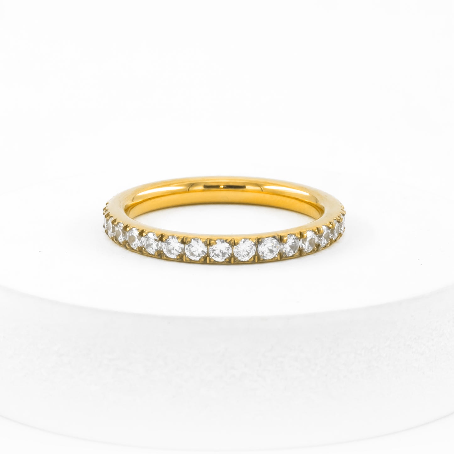 Gold Plated Single Studded Ring