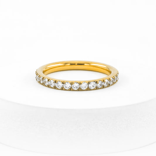 Gold Plated Single Studded Ring