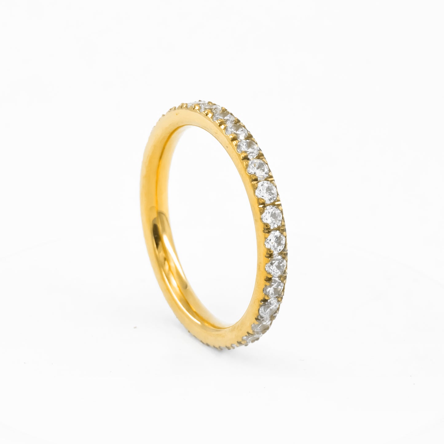 Gold Plated Single Studded Ring